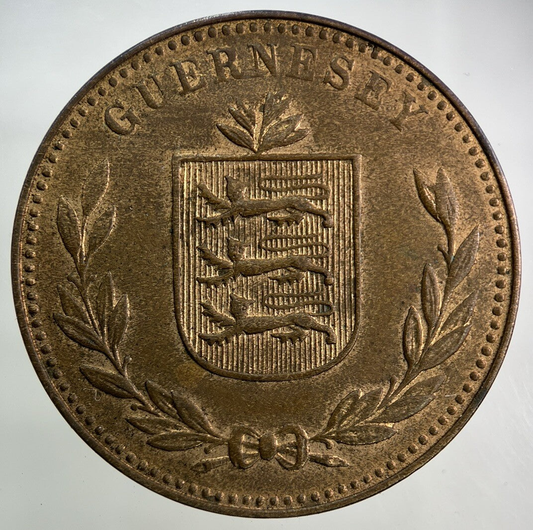 1945 Guernsey 8 Doubles Coin | Very High Grade