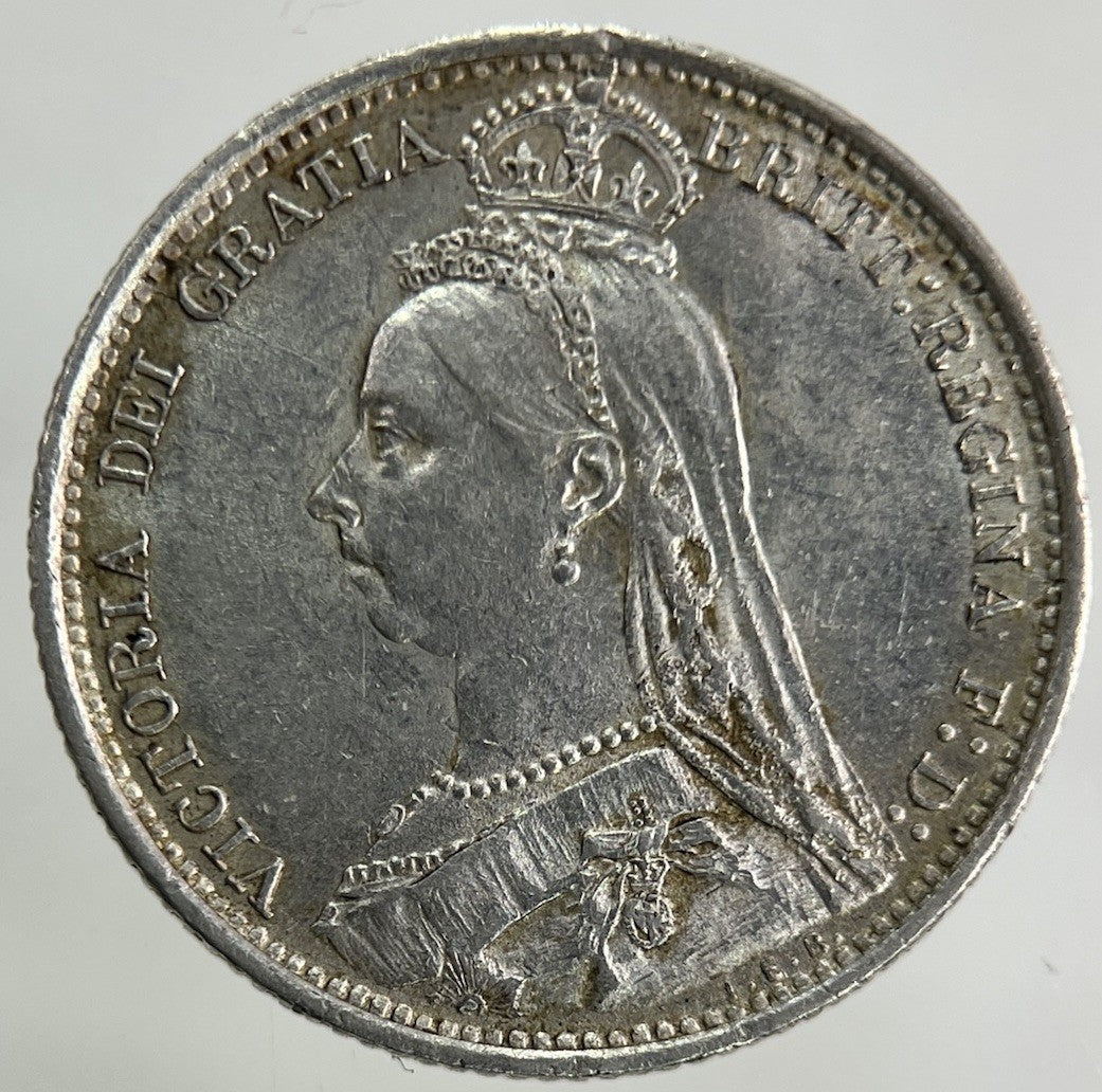 1889 Victoria Sixpence Silver Coin | Very High Grade