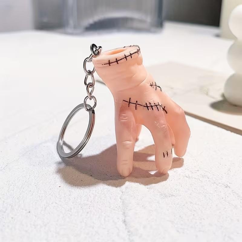 Mini Spooky Stitched Hand Gothic Keyring Premium Keychain Gift UK