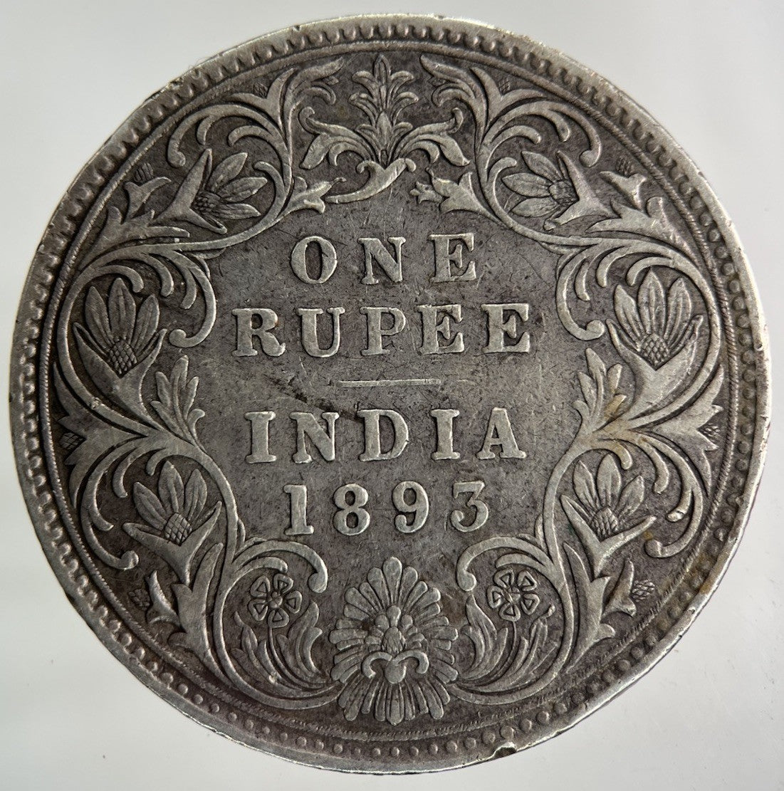 1893 India One Rupee Silver Coin | Very High Grade