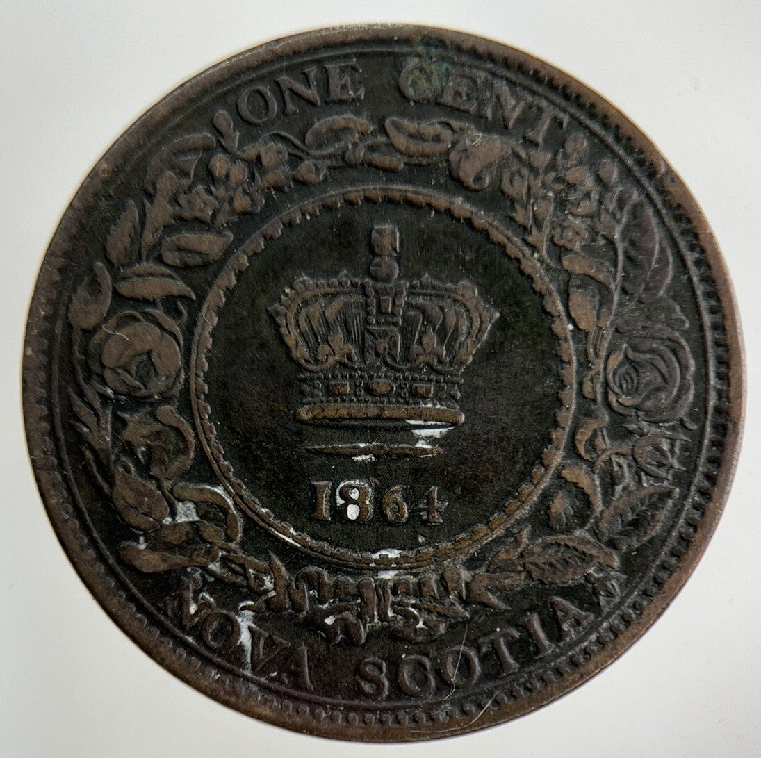 1864 Canada New Foundland One Cent Coin | Fine Collectable Grade