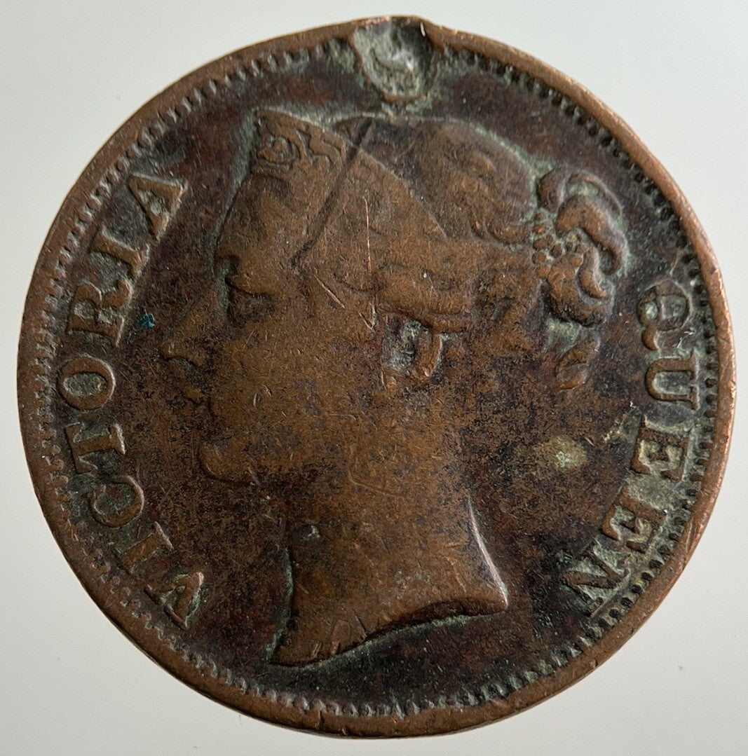 1845 India 1/2 Half Cent Coin | Collectable Grade