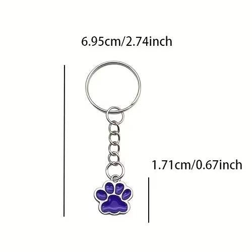 Mini Metal Cute Pink Cat / Dog Pet Animal Paw Keyring Premium Keychain Gift UK