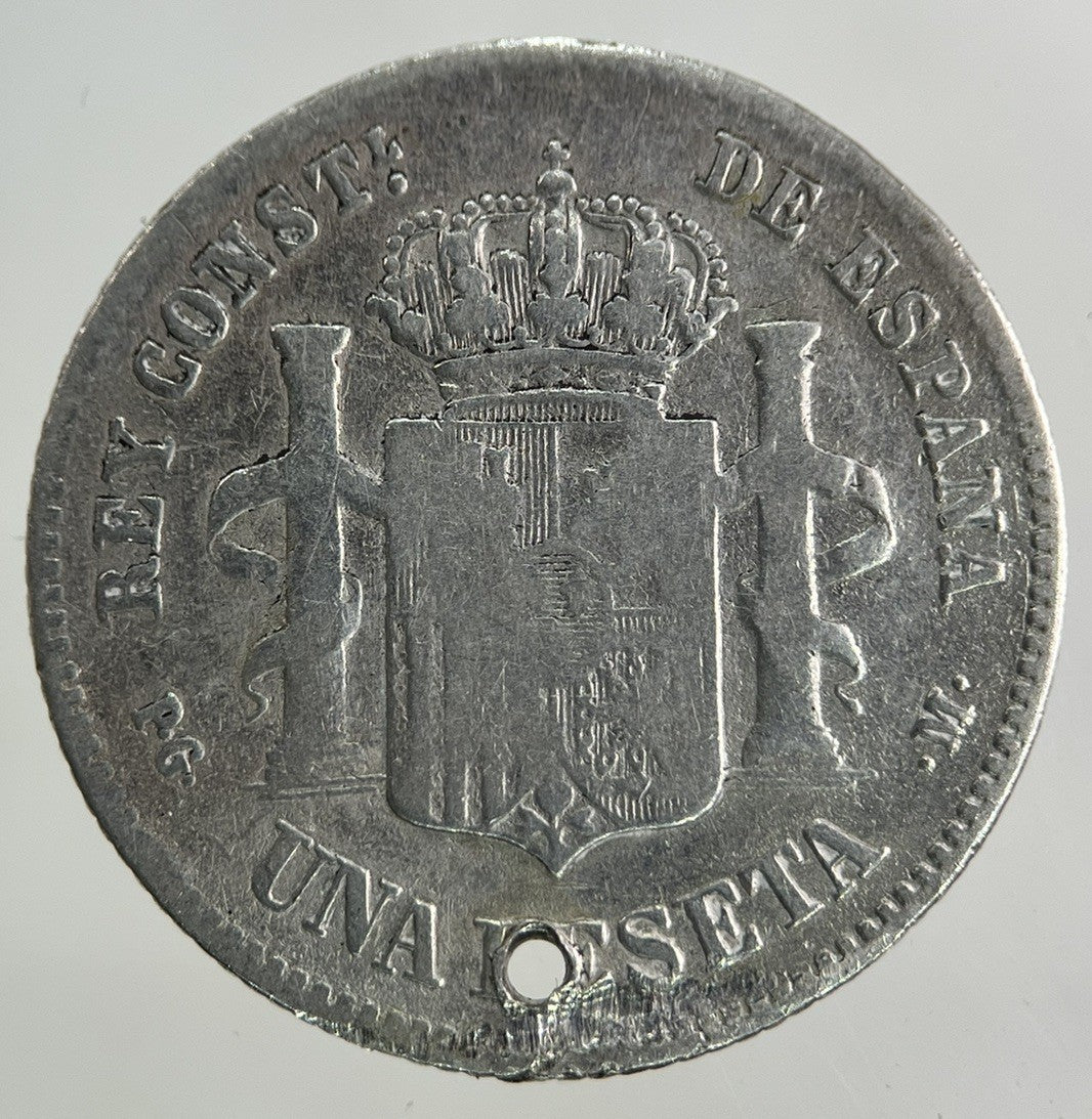 1891 Spain Un 1 Peseta Silver Coin | Collectable Grade