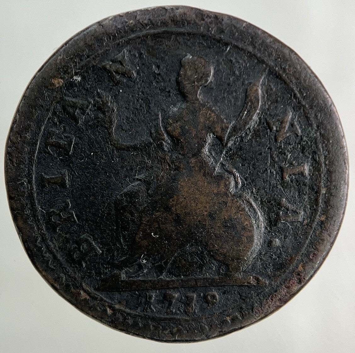 1719 George I 1st Farthing Coin | Fine Collectable Grade