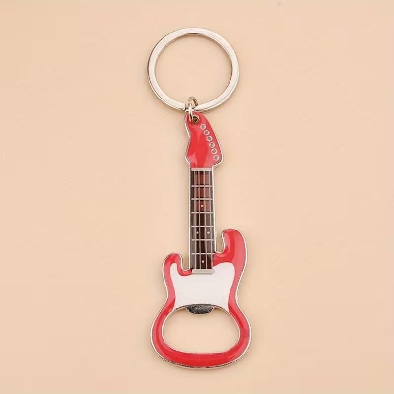 Red Electric Guitar Bottle Opener Keyring Premium Keychain Gift UK