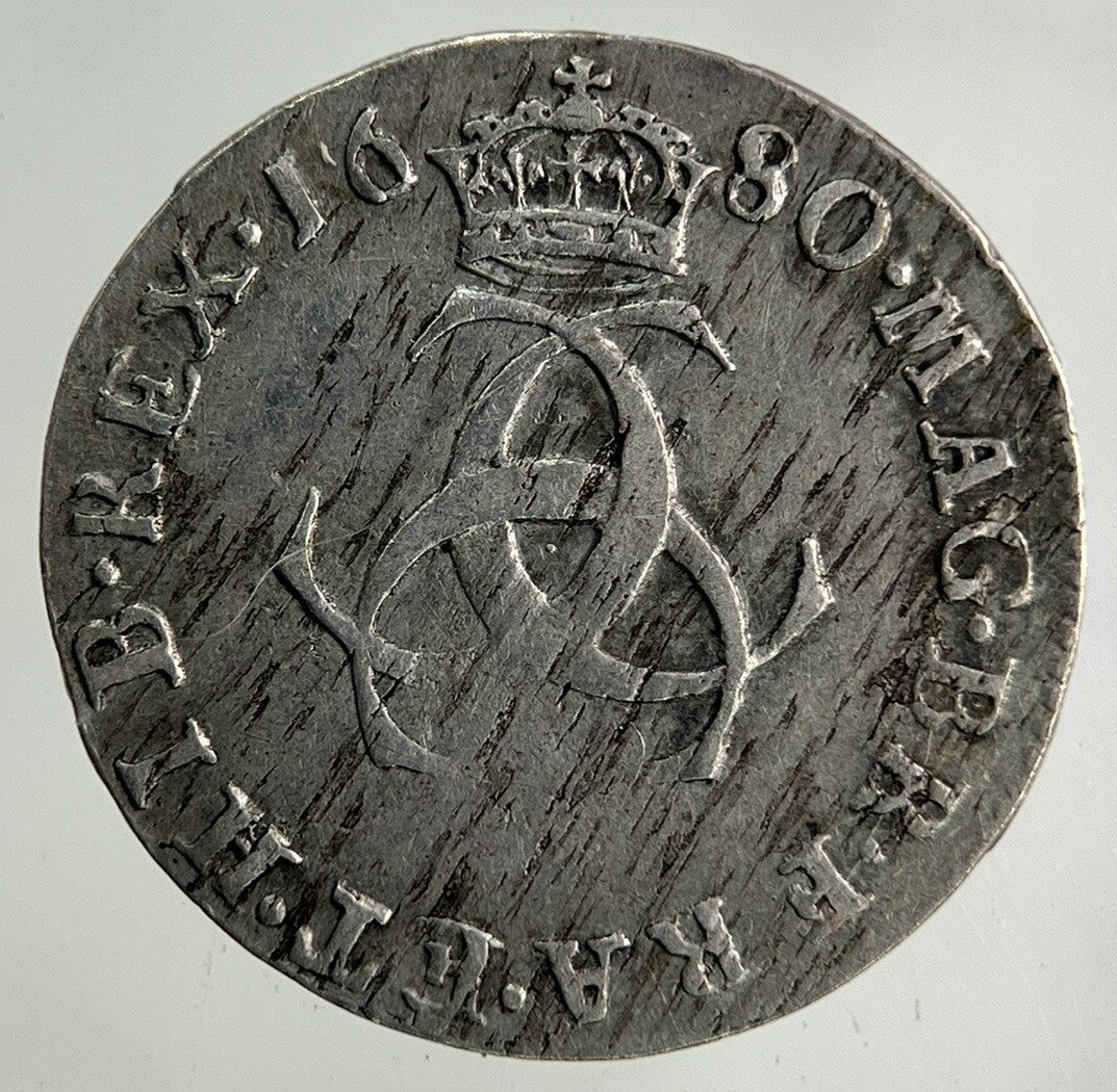 1680 Charles II 2nd Maundy Three - Pence Silver Coin | Very High Grade