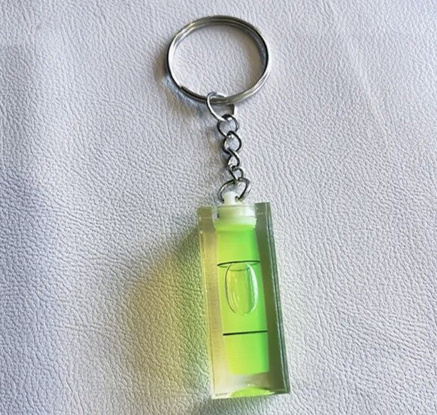 Mini Compact Spirit Level Bubble Shaped Keyring Premium Keychain Gift UK
