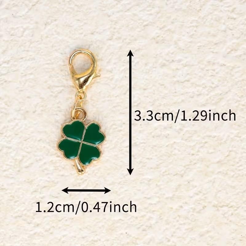 Mini Four - Leaf Clover Lucky Charm Shaped Keyring Premium Keychain Gift UK