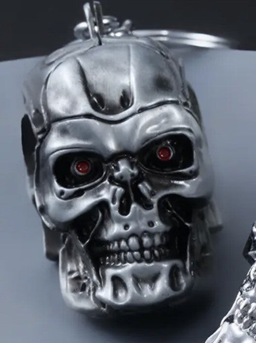 Metal Robot Skull Head Keyring Premium Quality Heavy Skull Keychain Gift UK