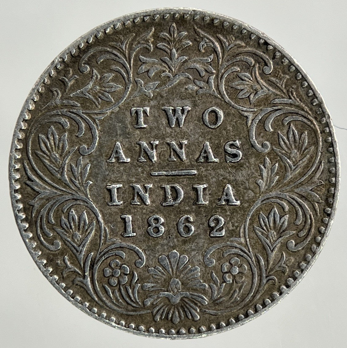 1862 India 2 Annas Silver Coin | Very High Grade