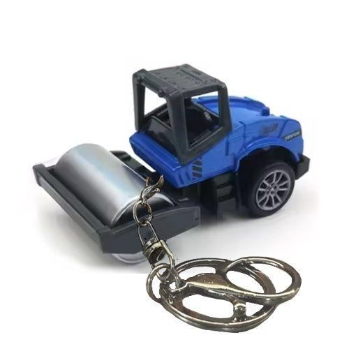 Mini Blue Builder Construction Digger Roller Truck Keyring Keychain Gift UK