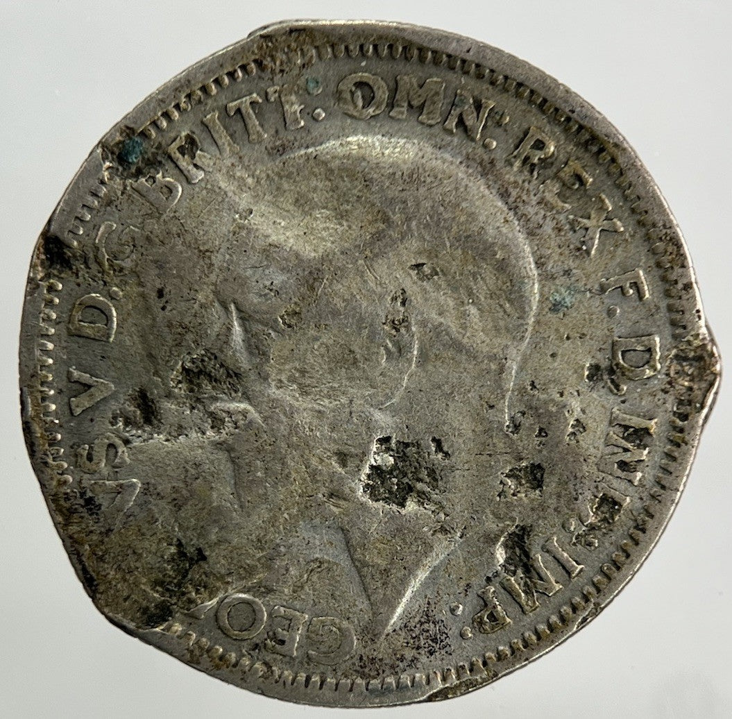 1936 George V Sixpence Silver Coin | Worn Grade