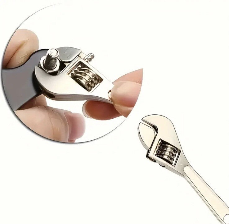 Mini Black Metal Toolkit Screwdrivers & Spanner Keyring Premium Keychain Gift UK