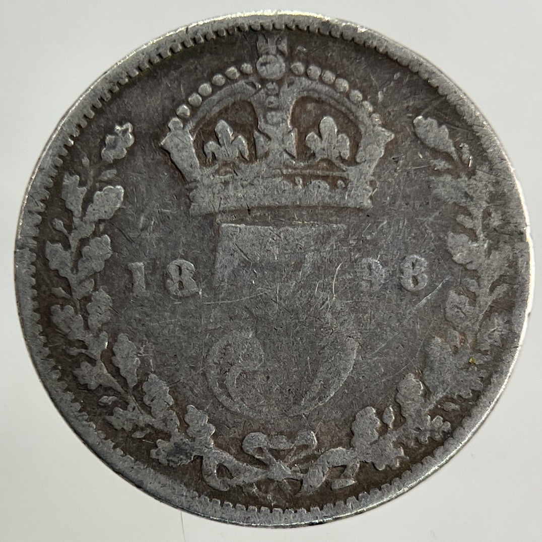 1898 Victoria Threepence Silver Coin | Collectable Grade
