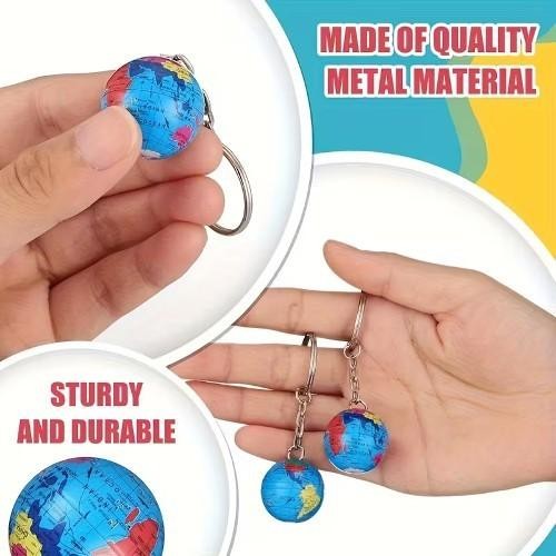 Mini Globe World Shaped Keyring Keychain Gift UK