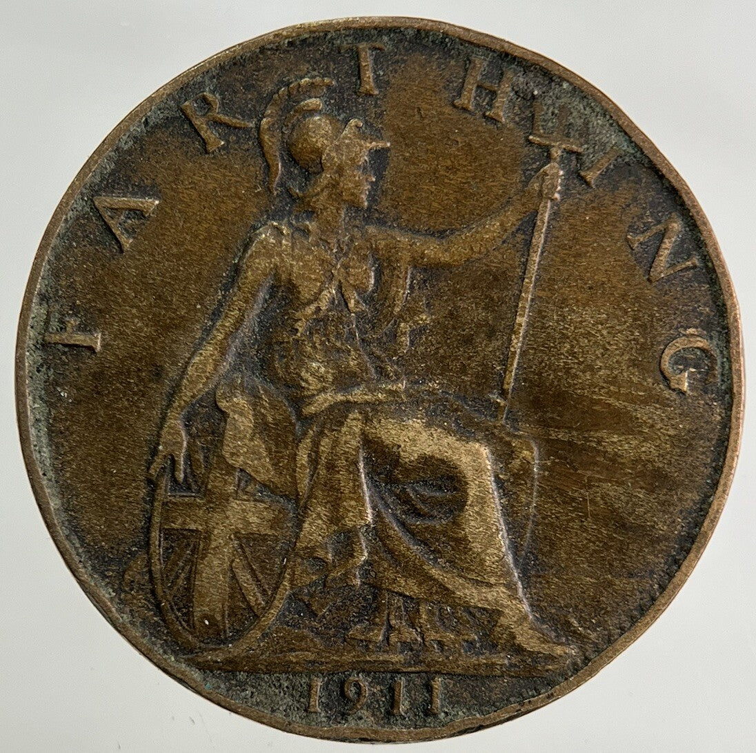 1911 George V Farthing Coin | Fine Collectable Grade