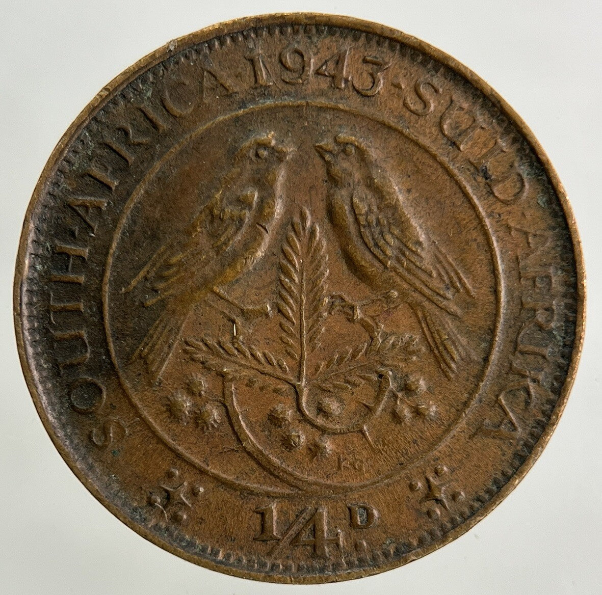 1943 South Africa 1/4d Farthing Coin | Very High Grade