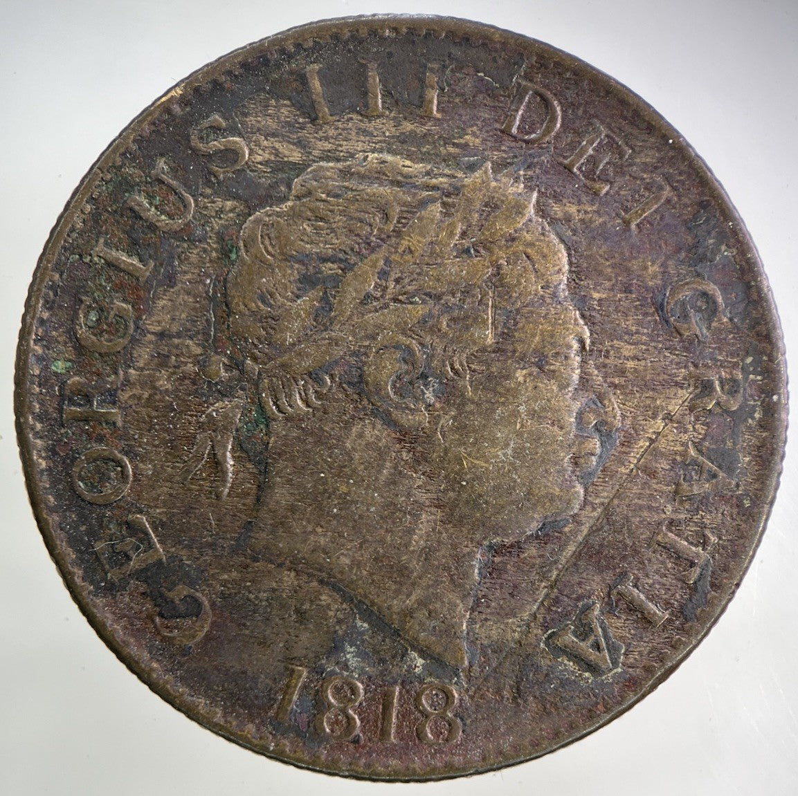 1818 Old Copper Forgery George III 3rd Half - Crown Coin | Collectable Grade
