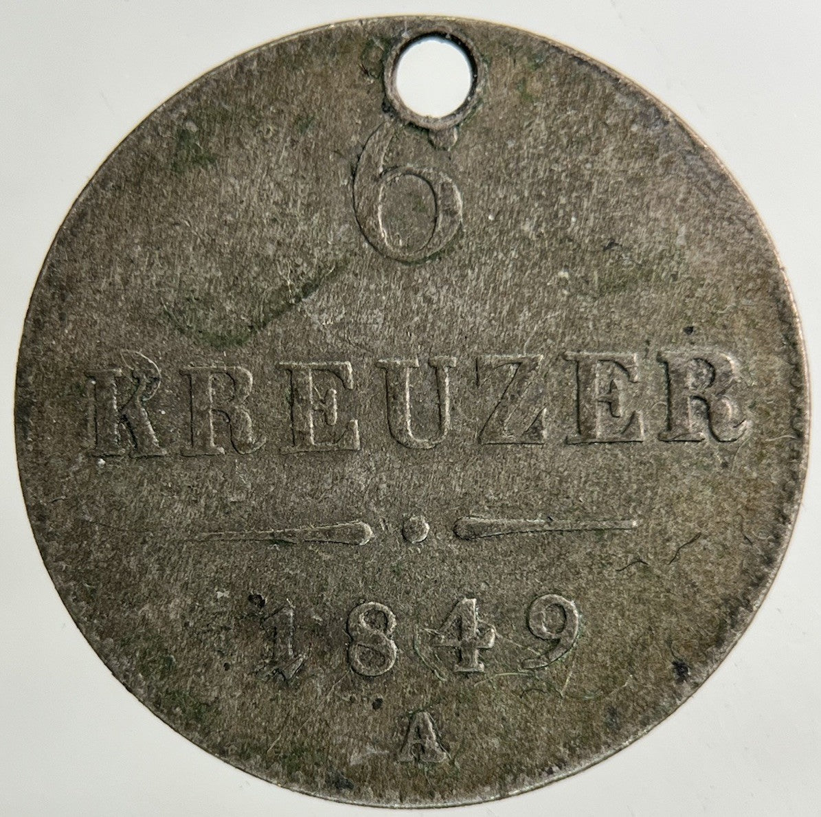1849 Austria 6 Kreuzer Silver Coin | Fine Collectable Grade