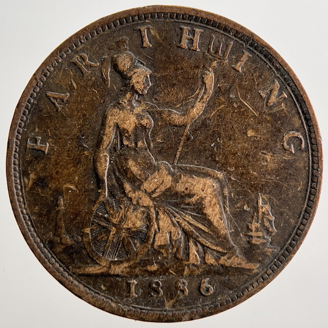 1886 Victoria British Farthing Coin | Collectable Grade | a2581