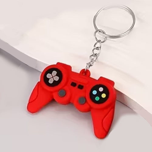 Retro Red Video Game Controller Shaped Keyring Premium Keychain Gift UK