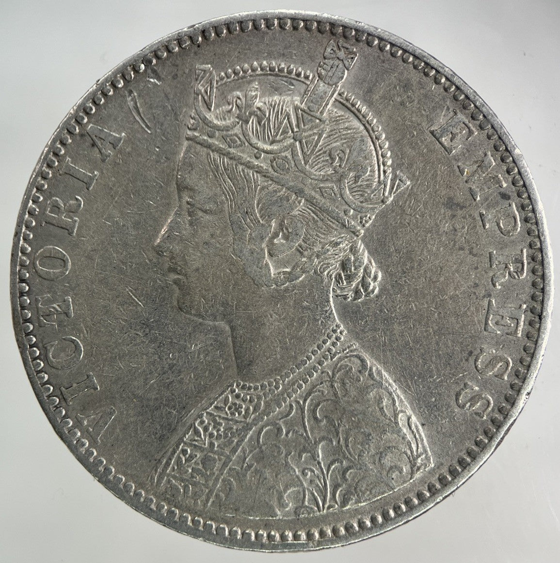 1892 India Bikanir State One Rupee Silver Coin | Fine Collectable Grade