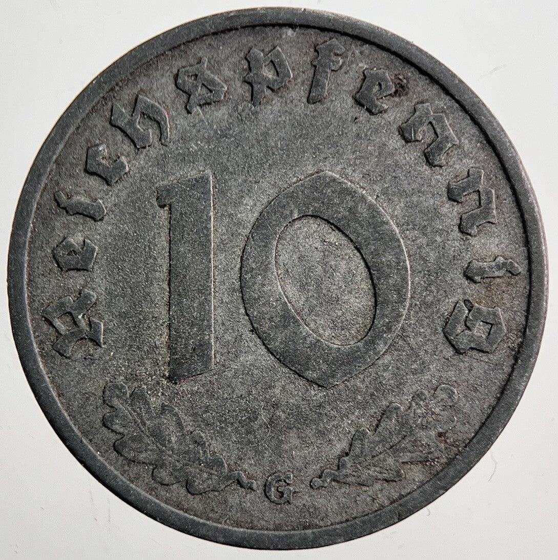 1941 - G Nazi Germany 10 Pfennig Coin | Very High Grade