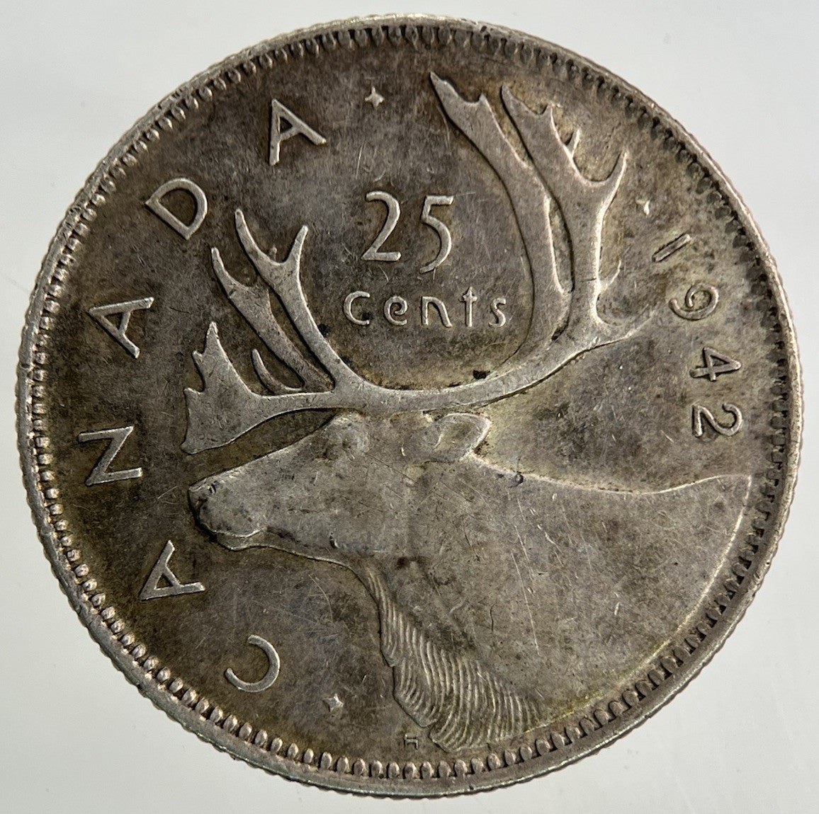 1942 Canada 25 Cents Silver Coin | Very High Grade