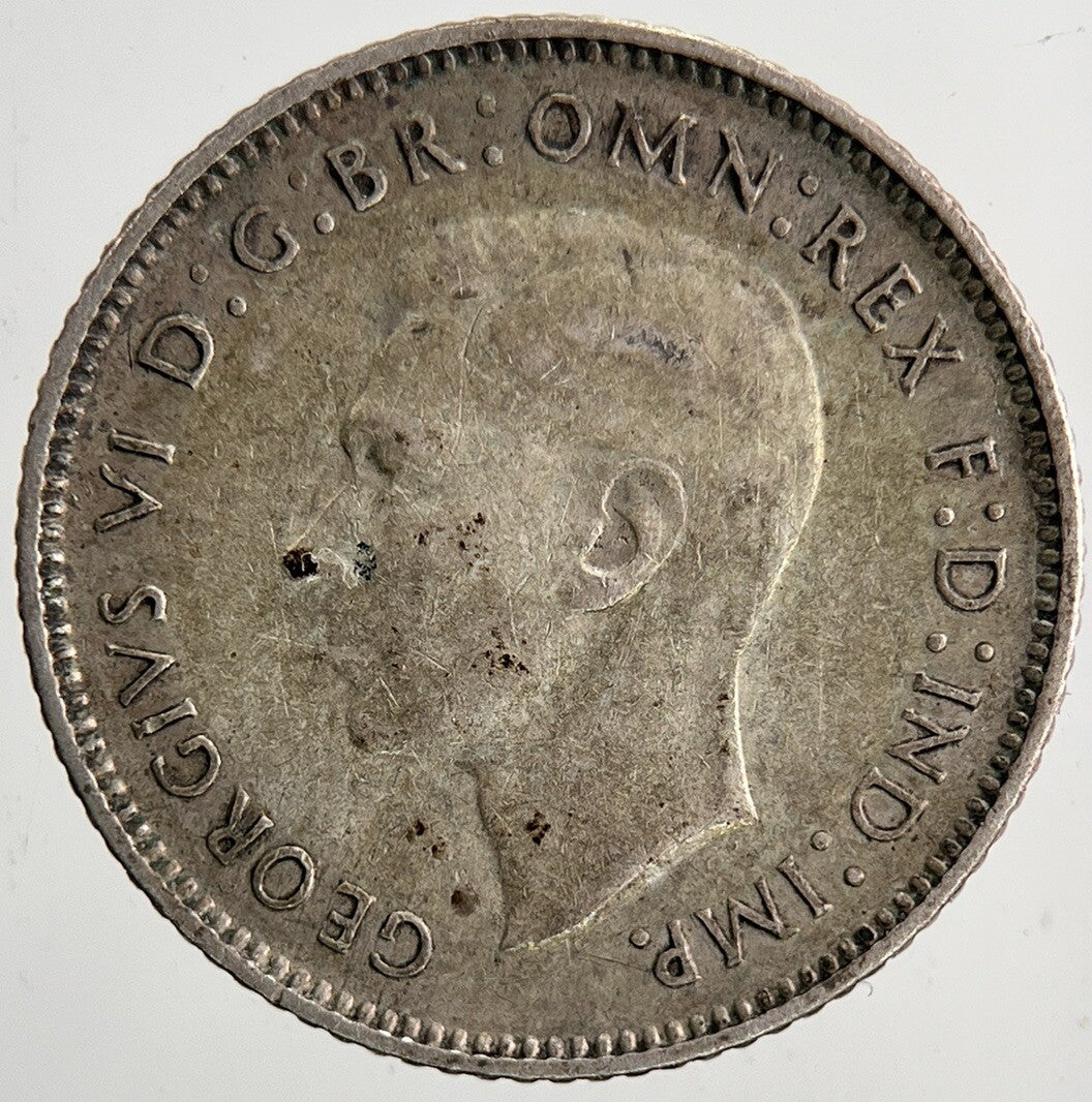 1943 - S Australia Sixpence Silver Coin | Fine Collectable Grade | a6442