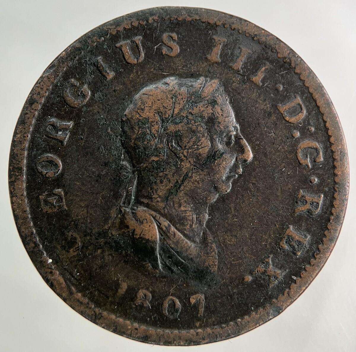 1807 George III 3rd Half-Penny Coin | Fine Collectable Grade Classic World Coins