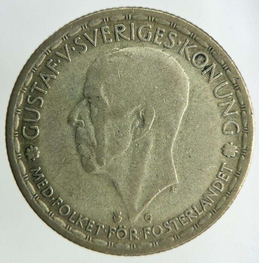 1945 Sweden 1 Krona Silver Coin | Fine Collectable Grade