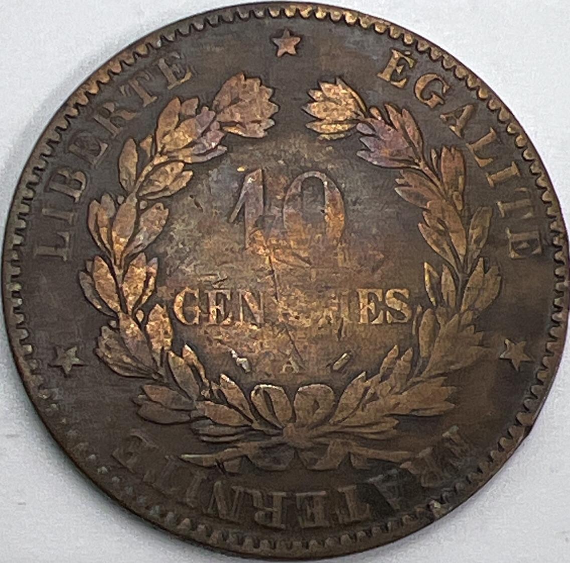 1896 France 10 Centimes Coin | Fair Grade