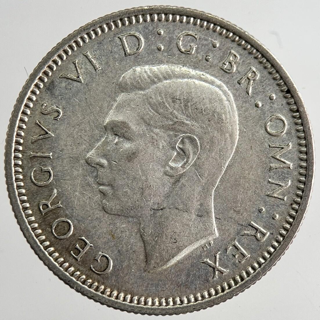 1939 George VI British Sixpence Silver Coin | Very Fine Grade | a8334