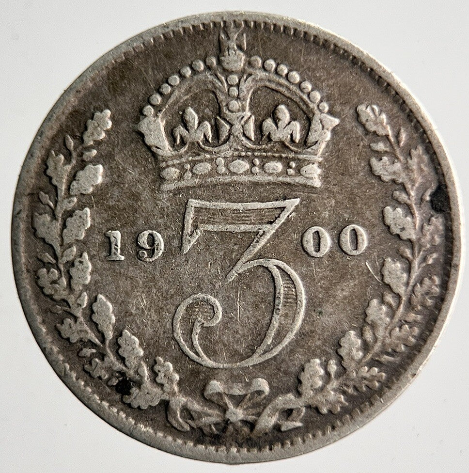 1900 Veiled Head Victoria Threepence Silver Coin | Collectable Grade | a4033