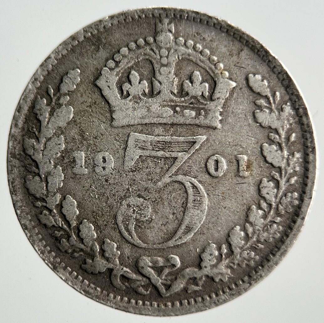 1901 Victoria Threepence Silver Coin | Collectable Grade | a4039