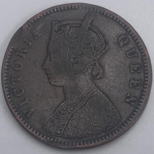 1876 One Quarter Anna India | Indian Copper Coin | Fair Grade | a430
