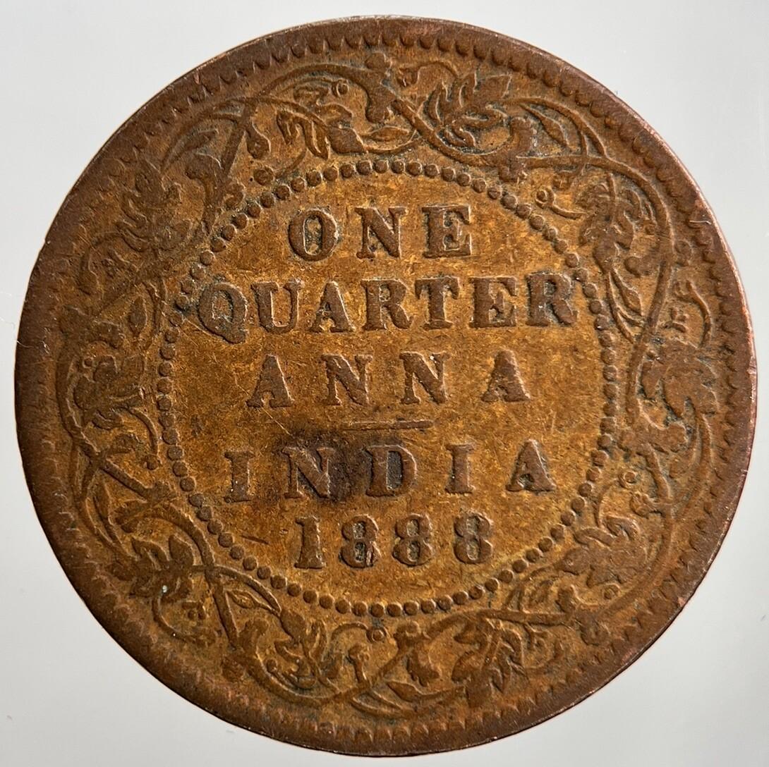 1888 India 1/4 Quarter Anna Coin | Collectable Grade
