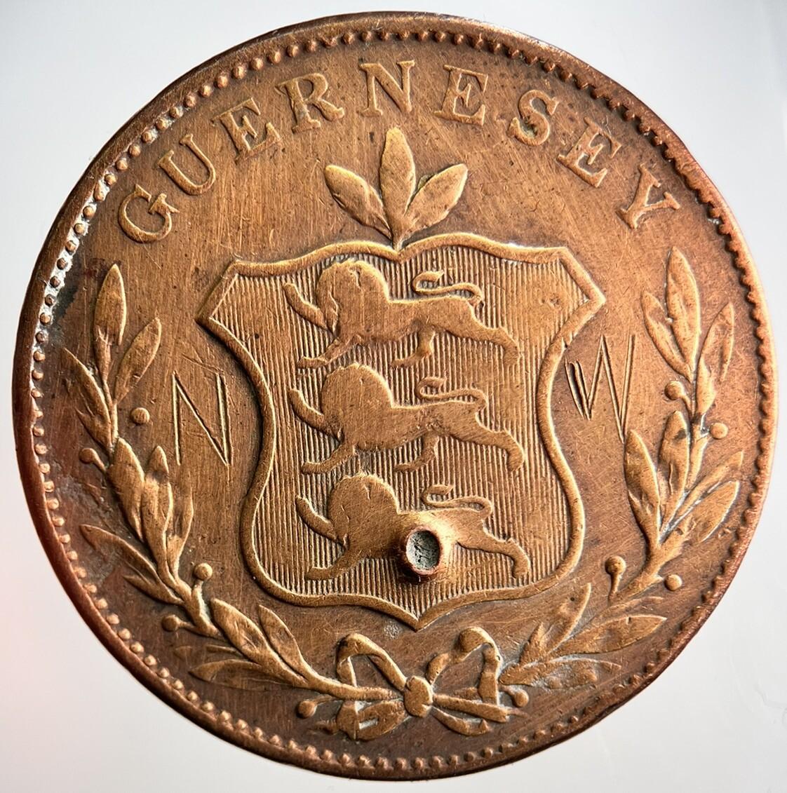 1834 Guernsey 8 Doubles Coin | Collectable Grade | a3216