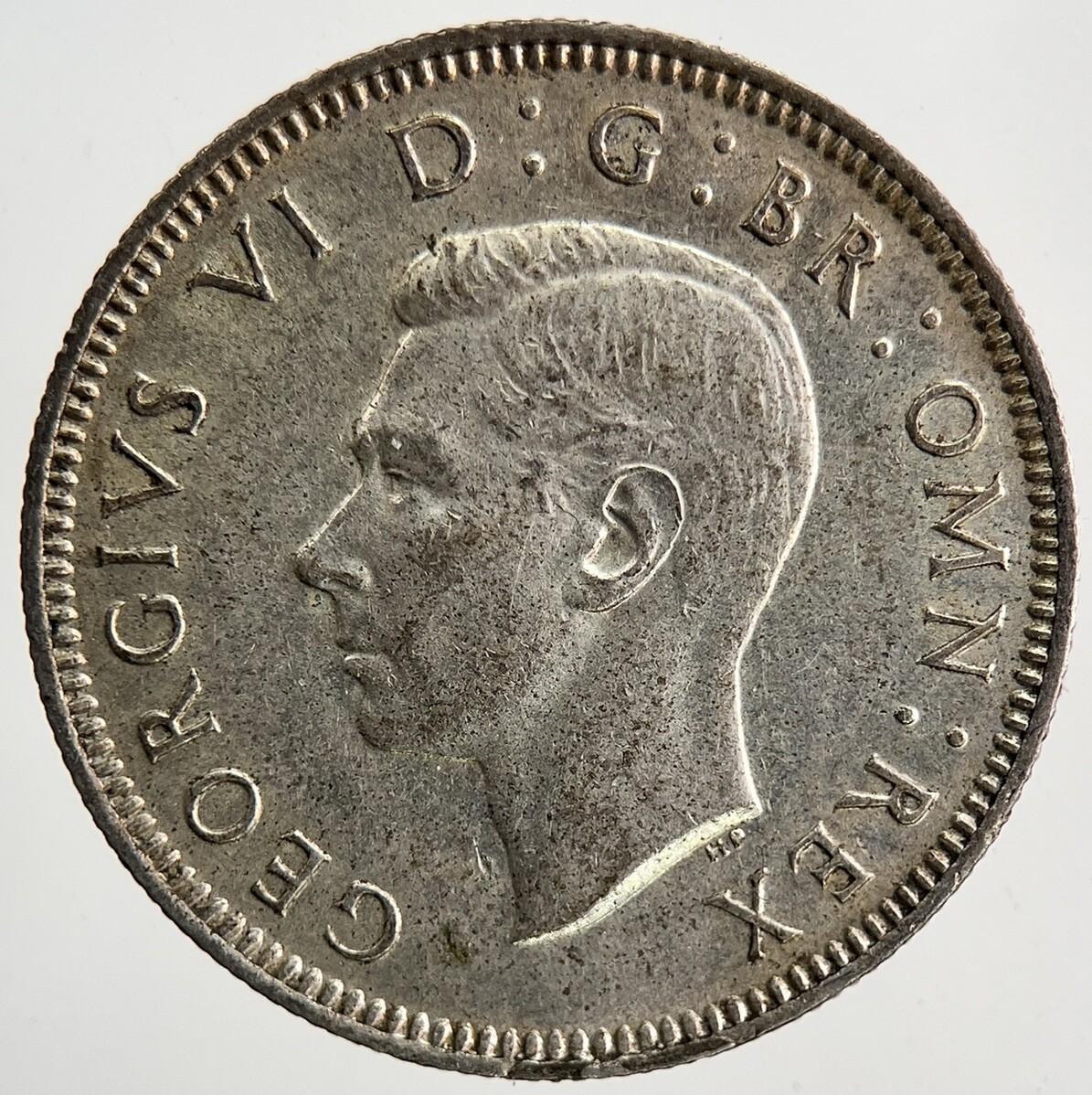 1944 George VI British Shilling Silver Coin | Very Fine Grade | a6412