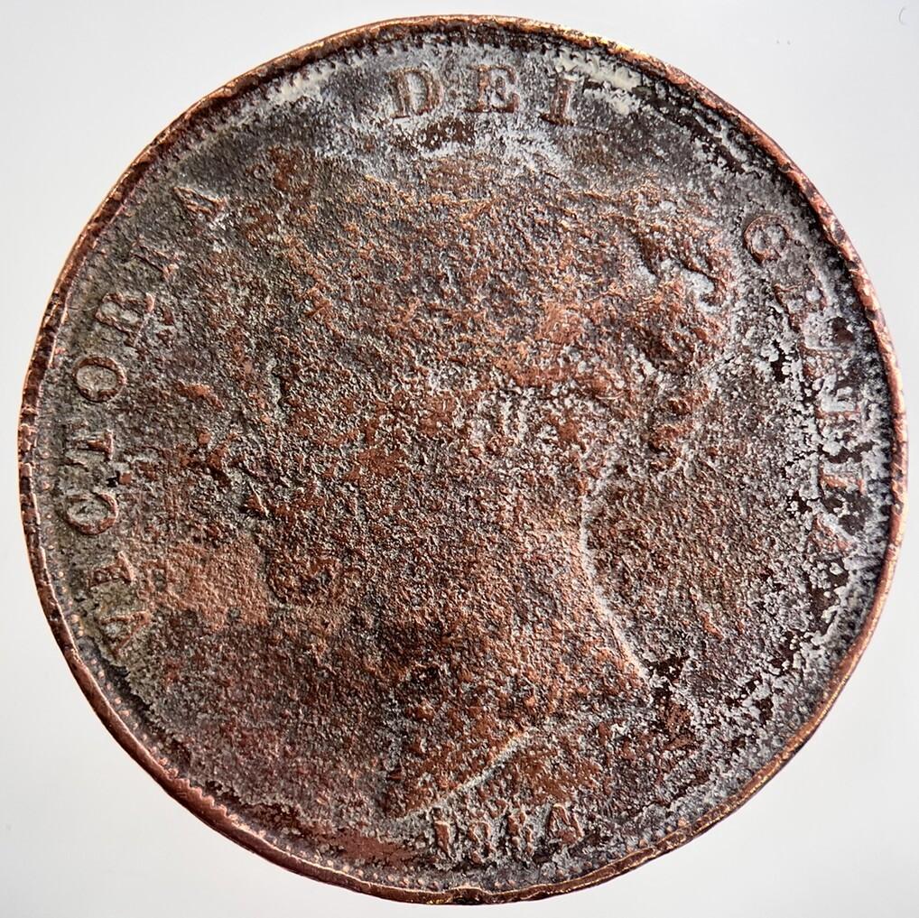 1854 Young Head Victoria One Penny Coin | Fair Grade | a1771