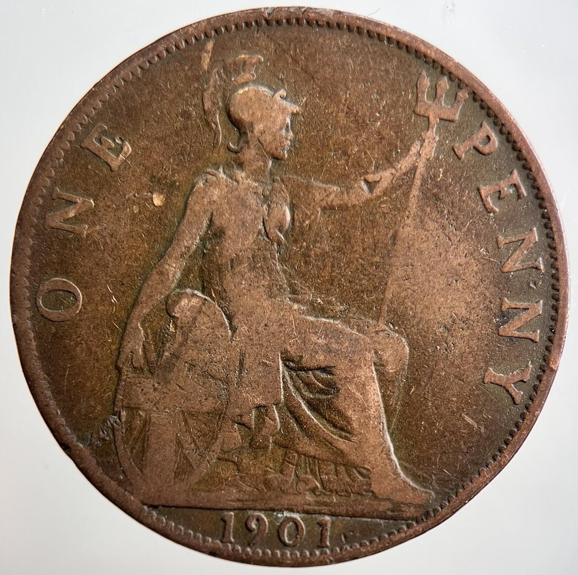 1901 Victoria One Penny Coin | Collectable Grade | a3243