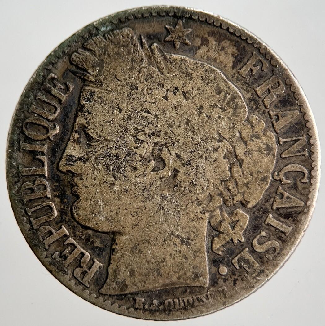 1881-A French 1 One Franc Silver Coin | Collectable Grade | a2506