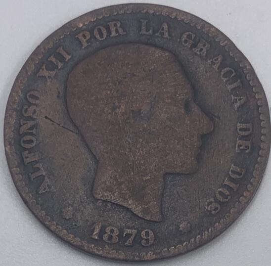 1879 Cinco Centimos 5 Spain Coin | Fair Grade | a428