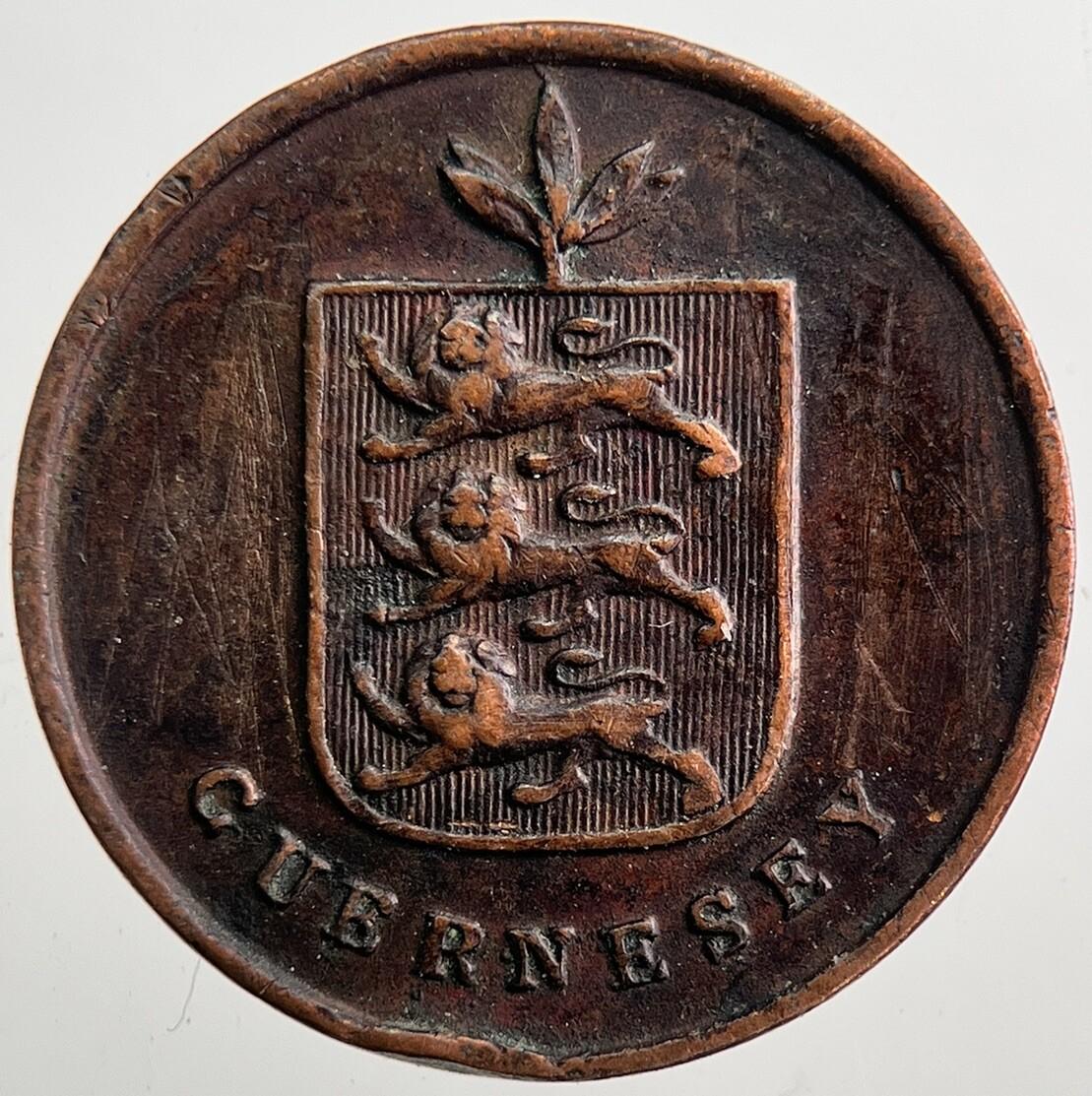 1830 Guernsey 1 One Double Coin | Fine Collectable Grade | a7486