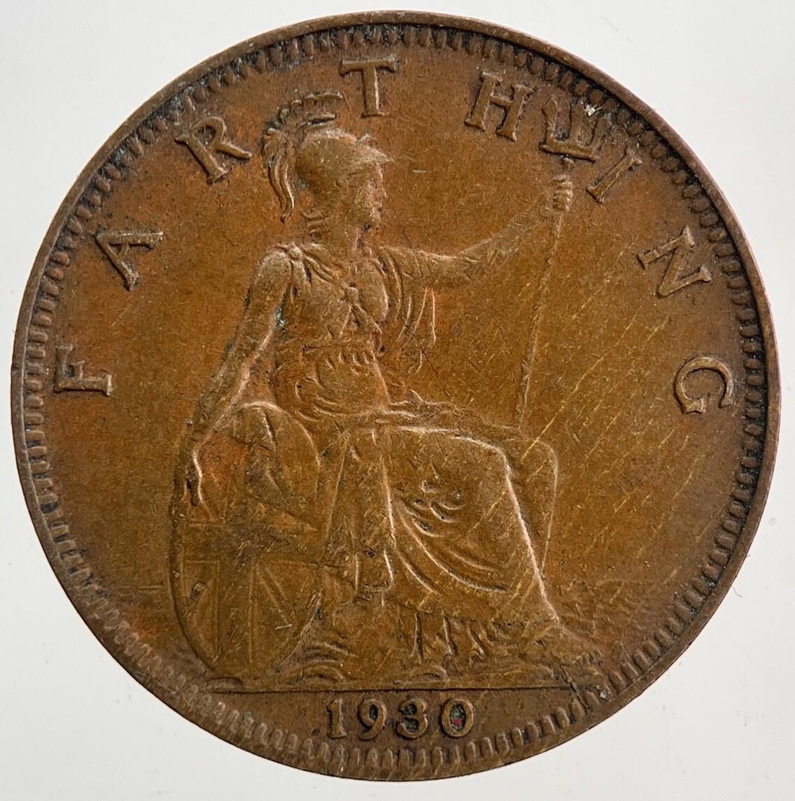 1930 George V Farthing Coin | Very High Grade