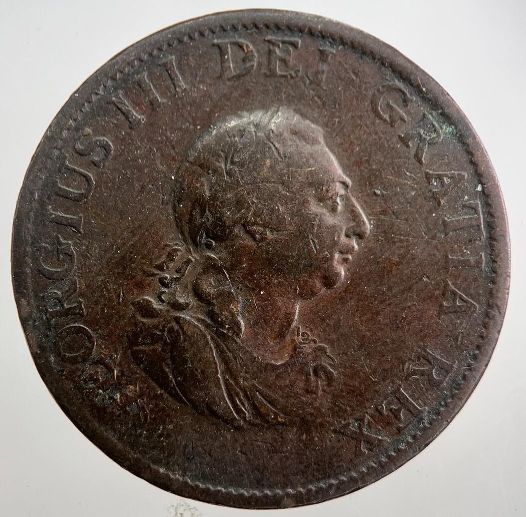 1799 George 3rd III Half-Penny British Coin | Collectable Grade | a8041