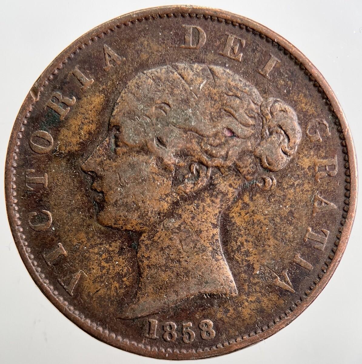 1858 Victoria Half-Penny Coin | Collectable Grade