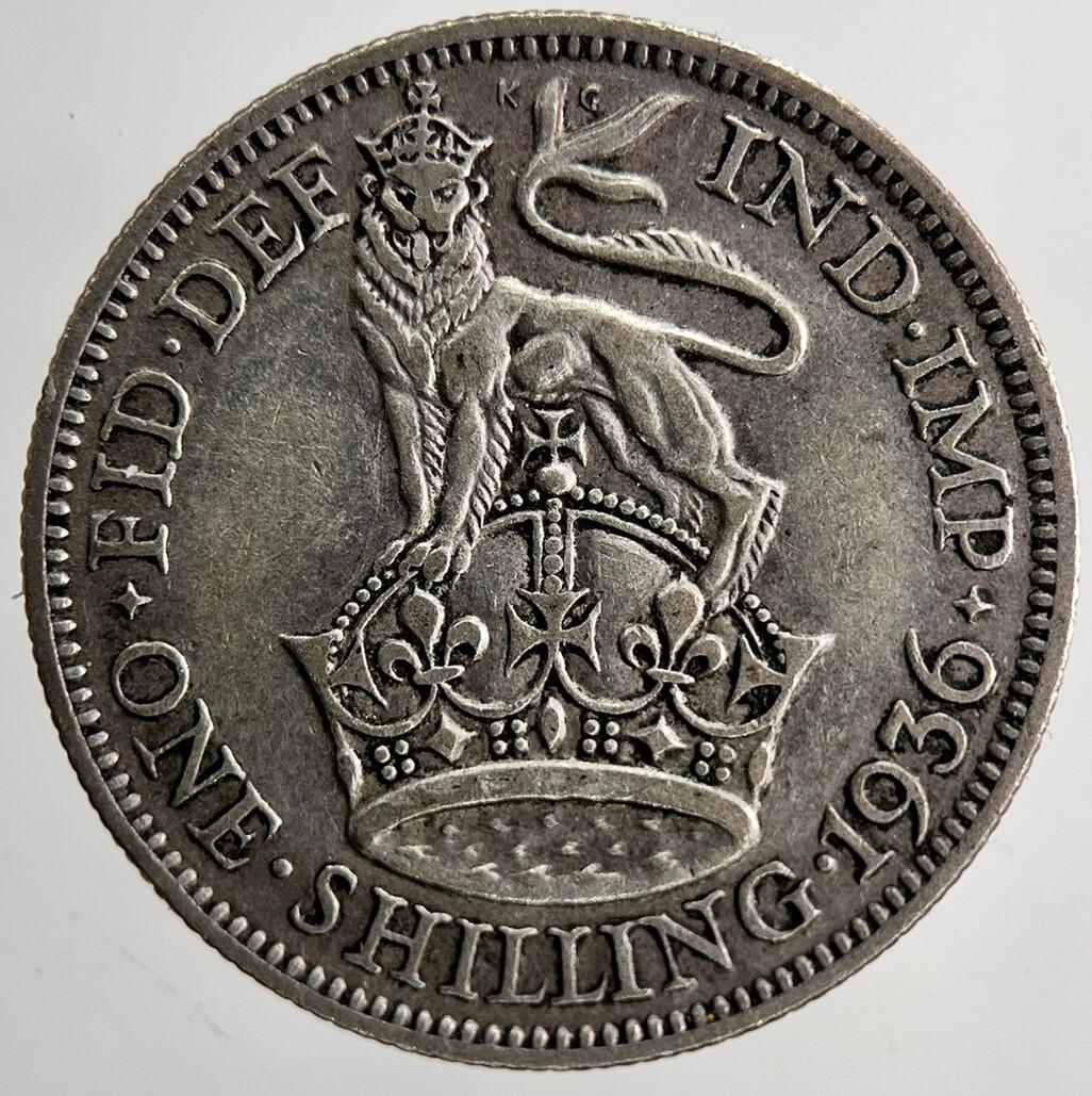 1936 George V Shilling British Silver Coin | Fine Collectable Grade | a6422