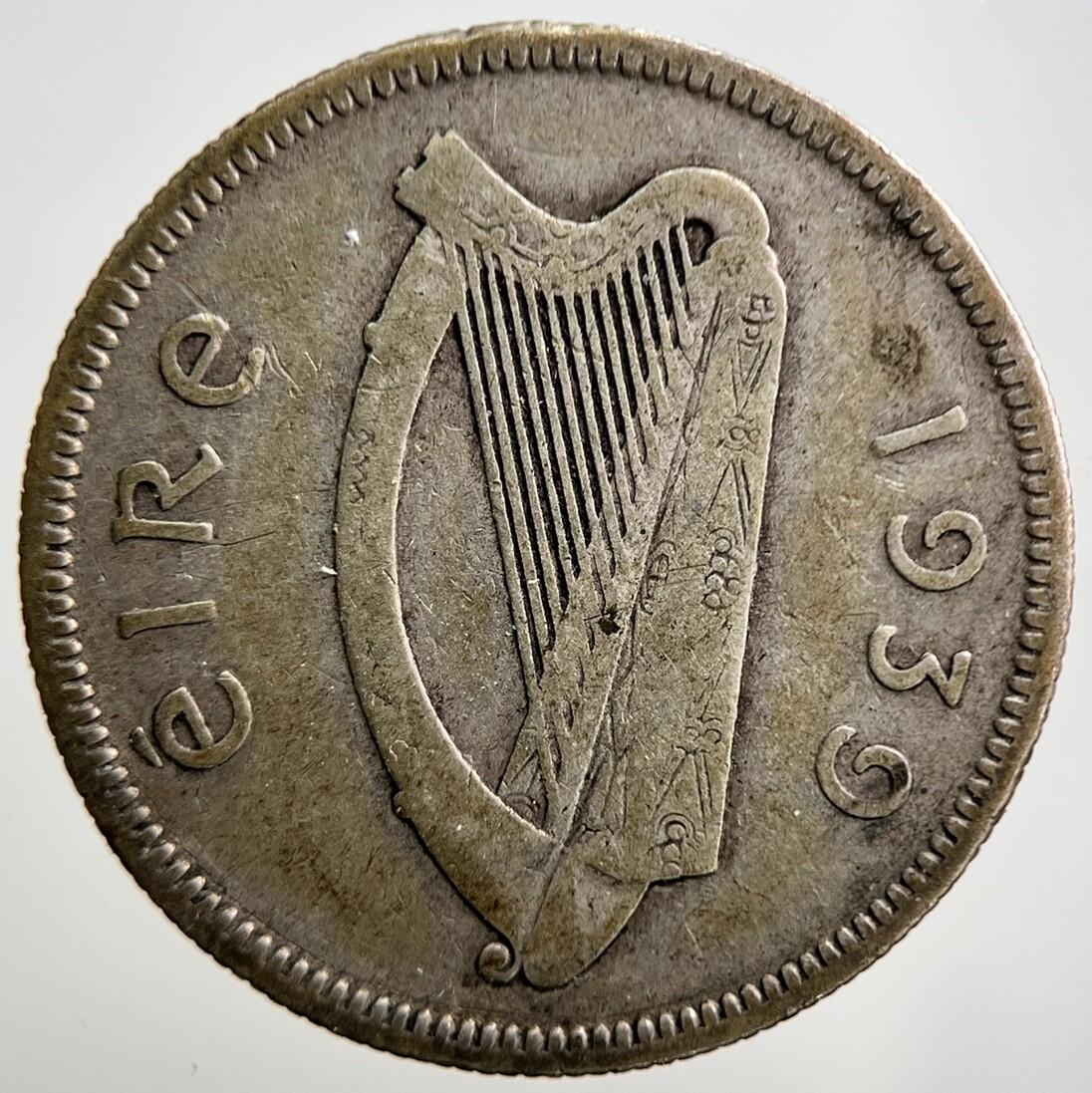 1939 Irish Shilling 1s Bull Silver Coin | Collectable Grade